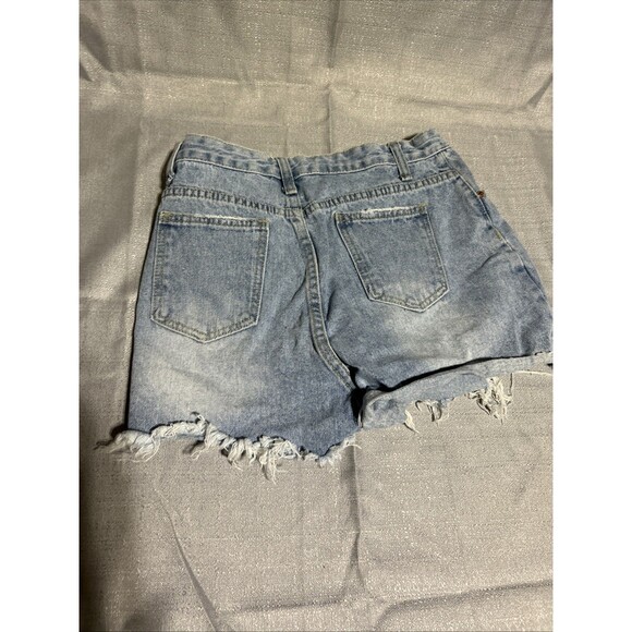 Lot Of 6 Jean Shorts Women Denim Waist spring break chic booty distressed - Picture 11 of 16